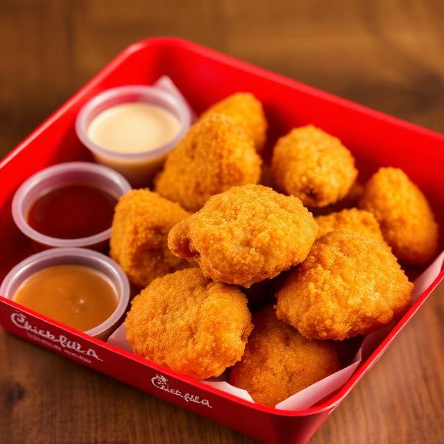 Chick-fil-A chicken nuggets with dipping sauce